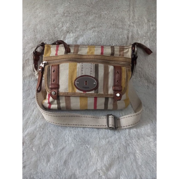 tas fossil maddox canvas preloved