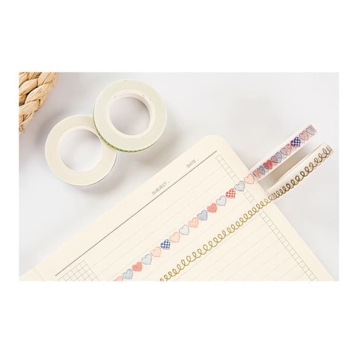 Japanese Washi Tape - Set Love and Leaves Pattern