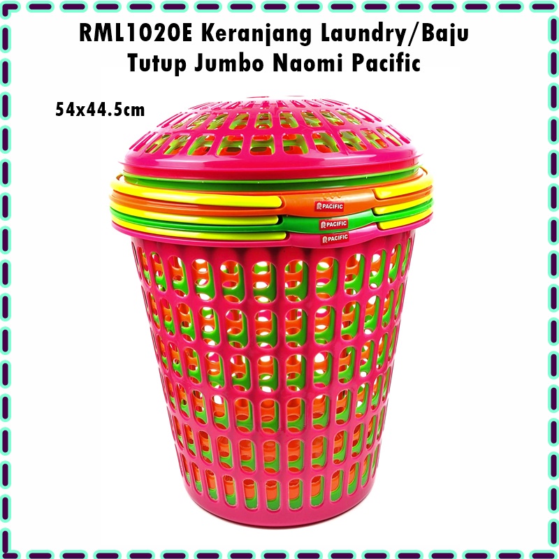 [Sicepat Gokil/Shopee Express/ID Express] RML1020E Keranjang Laundry/Keranjang Baju Bulat Tutup Jumbo Naomi Pacific