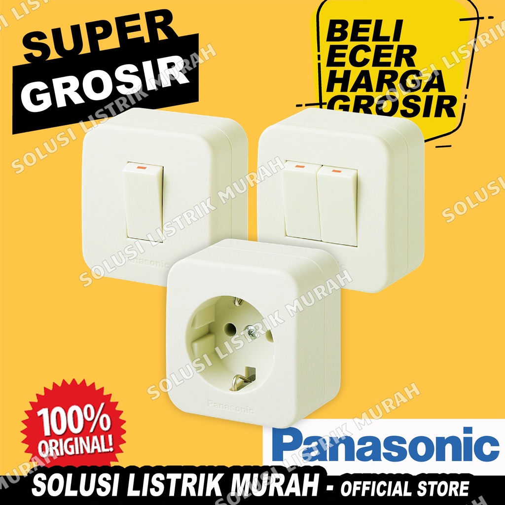 Panasonic Saklar Single Single / Double / Stop Kontak Outbow Switch Tempel OB Alphacube