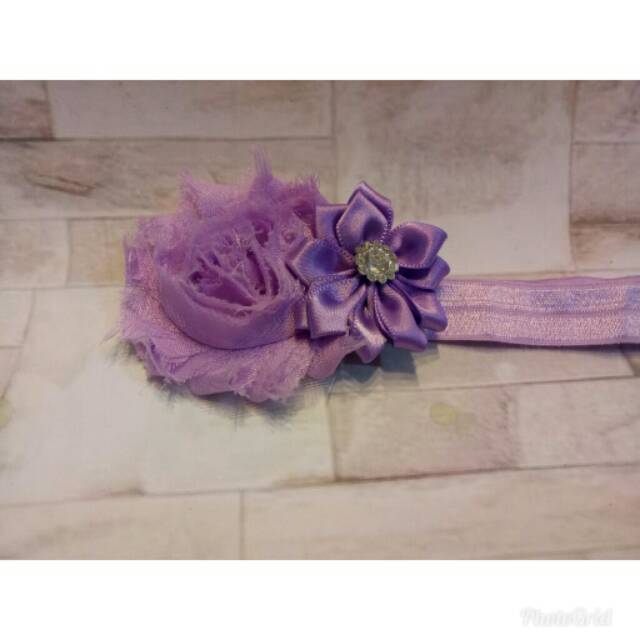 Bandana bunga bando headband mutiara kerut untuk anak dan bayi murah lucu grosir