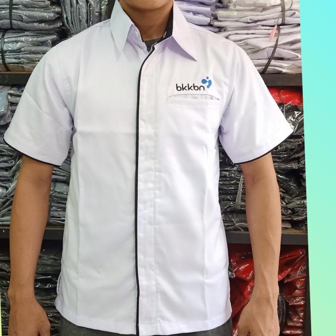 BAJU BKKBN PUTIH TANGAN PANJANG CEWEK PEREMPUAN SERANGAN KANTOR BKKBN