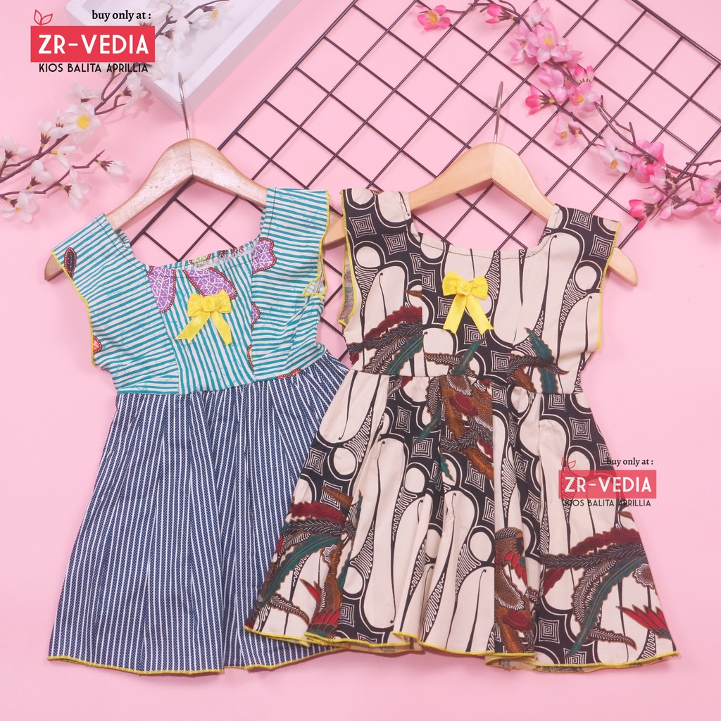 Dress Marsha Uk Bayi 6-18 Bulan / Dress Batik Baju Anak Balita Perempuan Gaun Tenun Bahan Adem Cewek