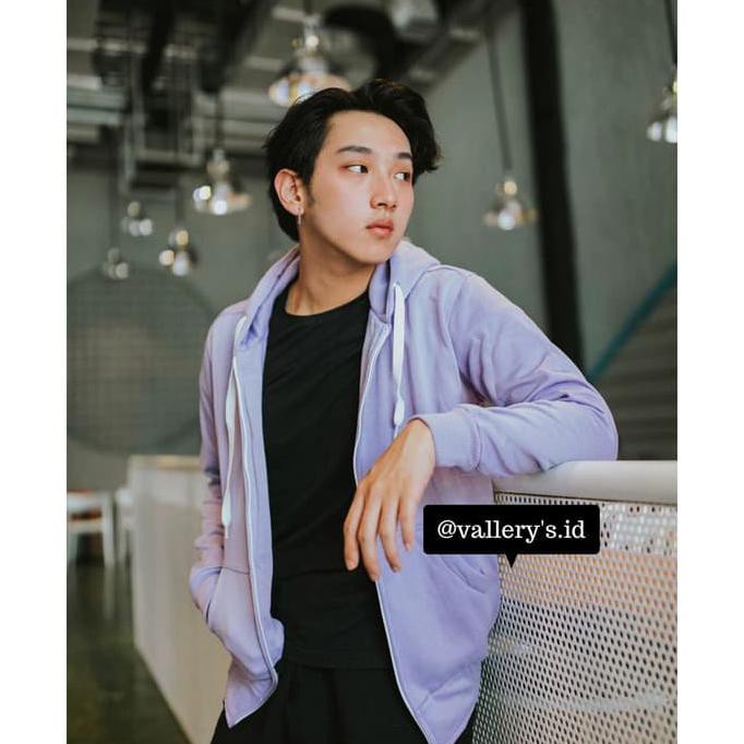 Produk Terbaru Jaket Pria Wanita Hoodie Zipper Ungu Muda (Unisex) - M