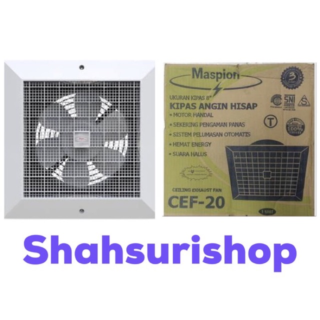 EXHAUST FAN CEILING KIPAS ANGIN HISAP MASPION CEF 20 PLAFON 8 INCH