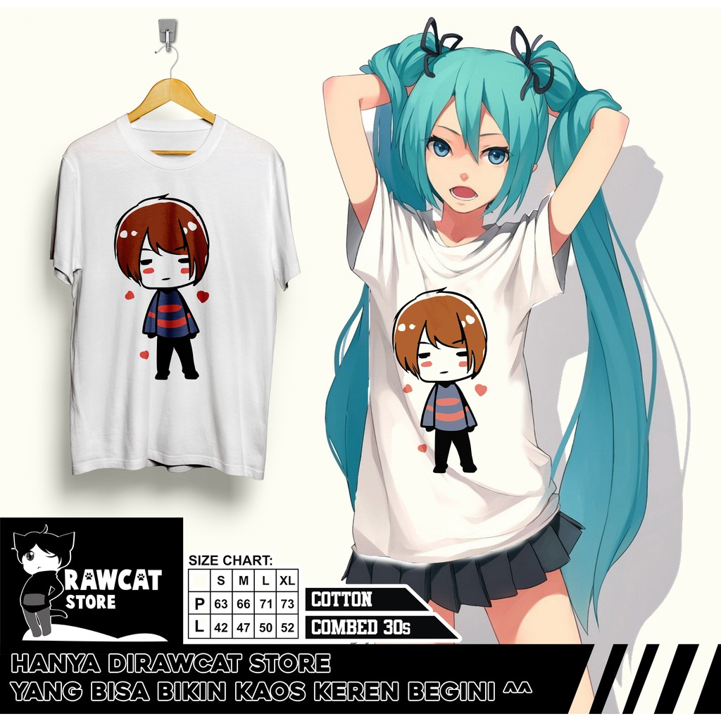 t-shirt frisk undertale white color