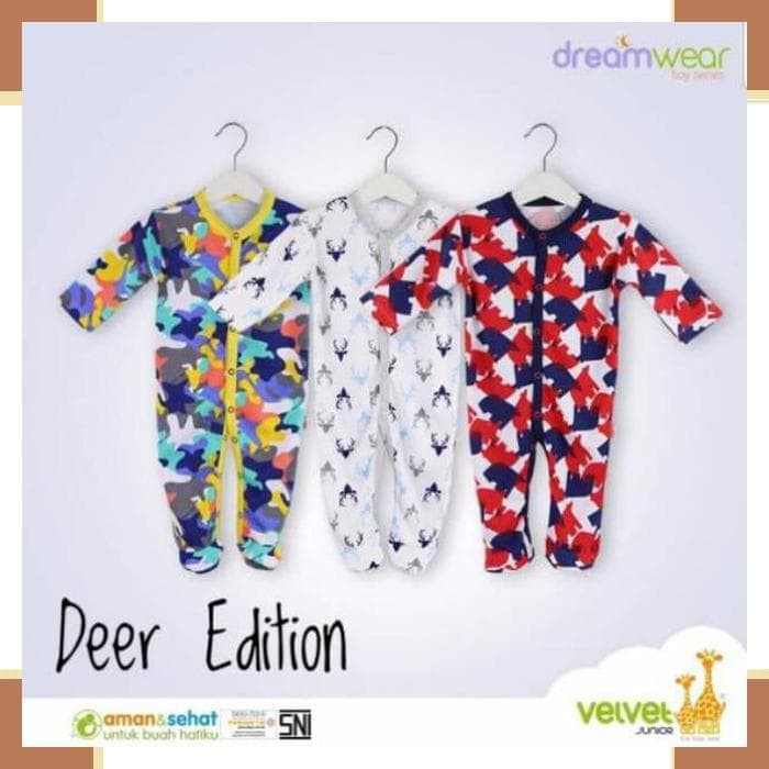 SNI jumper Sleepsuit Dreamware Velvet Junior, Sleepsuit anak pakaian Tidur Bayi velvet Pajama bayi