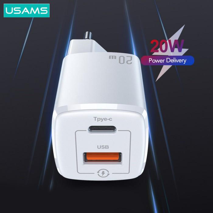 Usams Adapter Charger T37 20W PD Fast Charging - Type-C