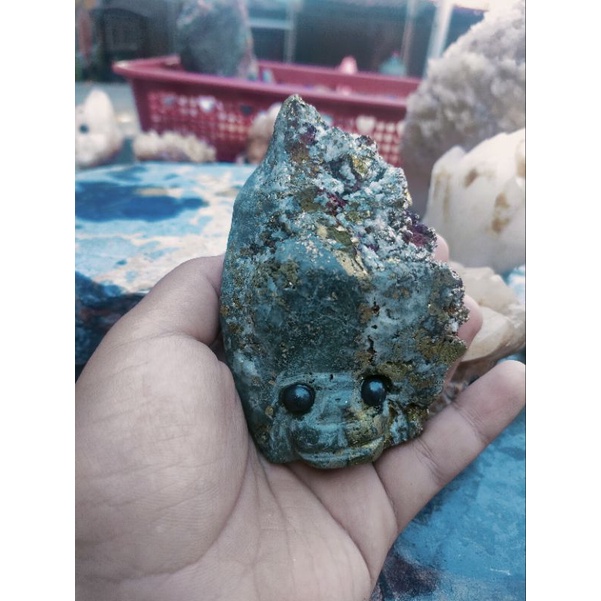 batu ukiran landak hedgehog carving batu akik batu ali batu pyrite