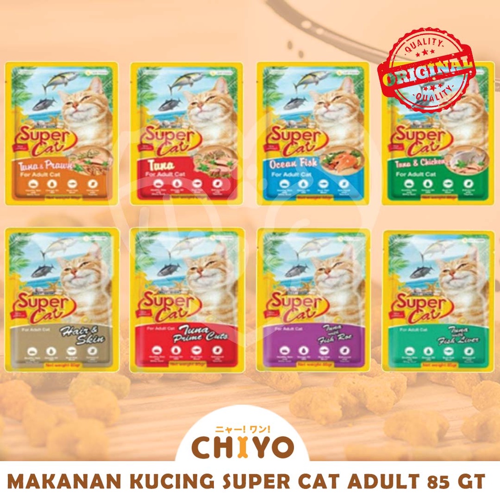 SUPER CAT ADULT 85GR ALL VARIANT - Makanan Kucing Basah