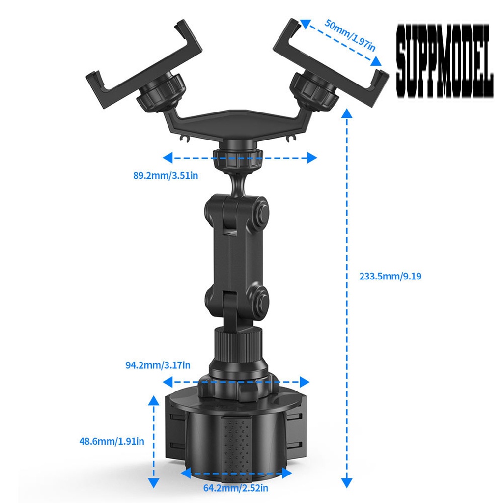 Stand Holder Handphone Universal Multifungsi Model Kepala Ganda Dapat Diputar Untuk Mobil