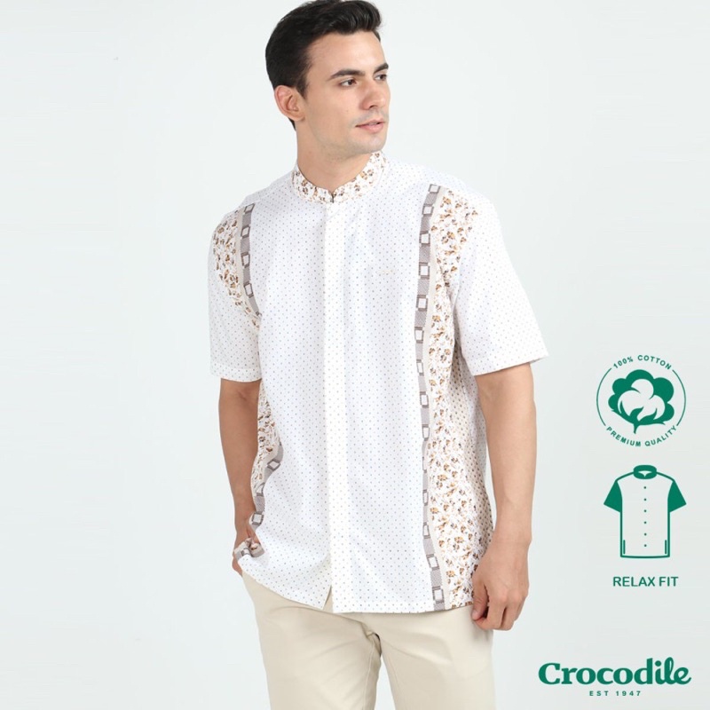 "BIG SALE" Baju Koko Lengan Pendek Kemeja Pria Katun Crocodile Original KOKO 0874