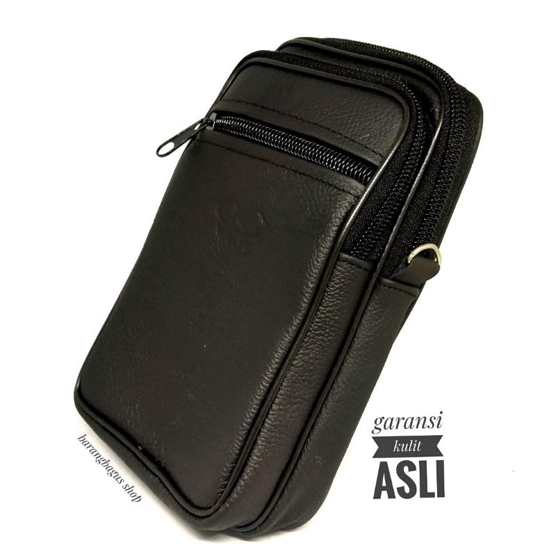 dompet sarung tempat tas selempang hp handphone kulit asli ukuran 6,5 dan 6 inch