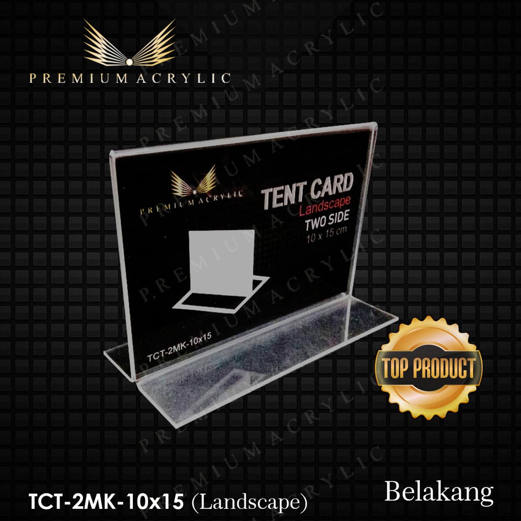 

ACRYLIC AKRILIK TENT CARD TEGAK 2 MUKA Ukuran 10x15cm LANDSCAPE MURAH TERLARIS
