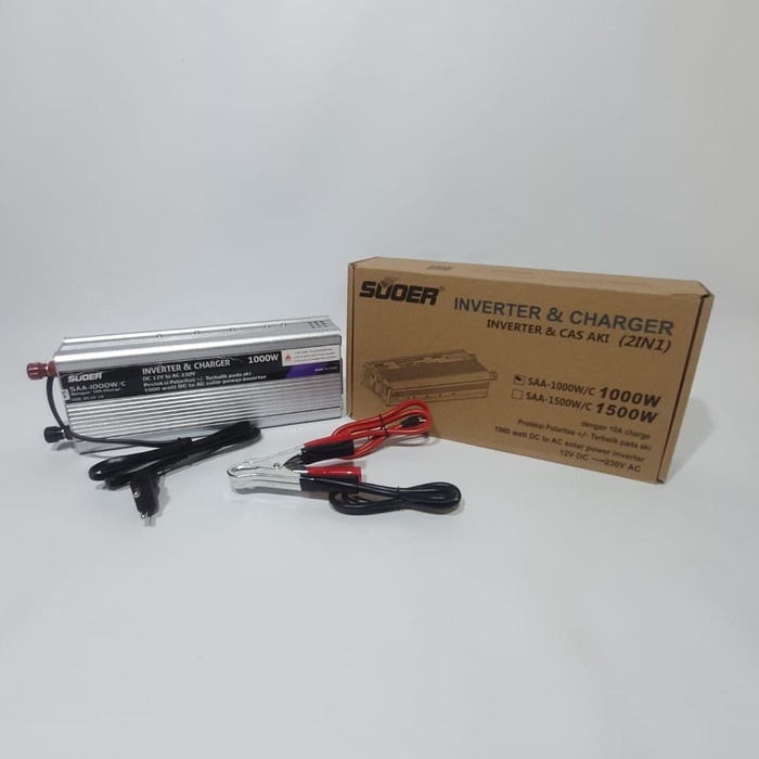 Suoer Inverter 1000W + Charger 10A Saa-1000W/C Inverter Charger Aki