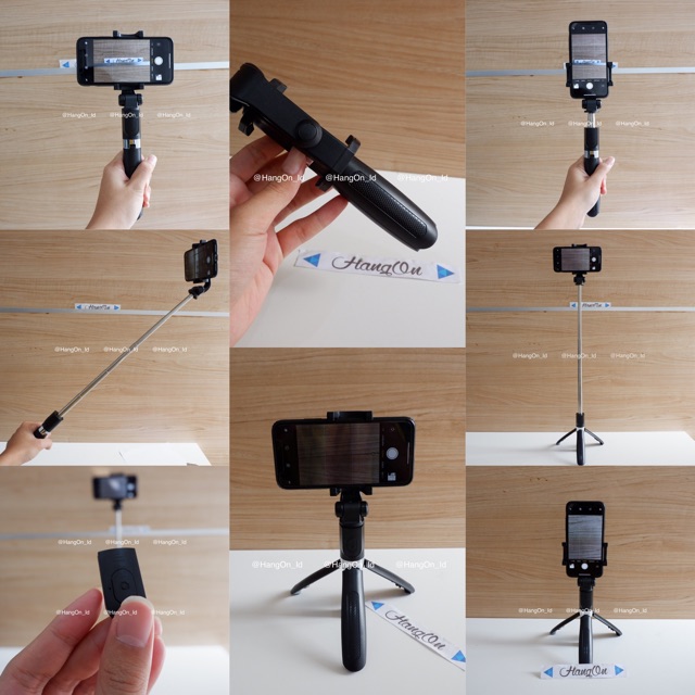 Tripod All in One with Remote Bluetooth Tongsis/Monopod Tripod Mini Selfi Stick Praktis dapat Dilipat Shoot Video Face Time