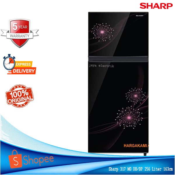 Kulkas 2 Pintu Sharp SJ 317 MG DB/DP 256 Liter Tinggi 163cm Shine Glossy Door Jumbo