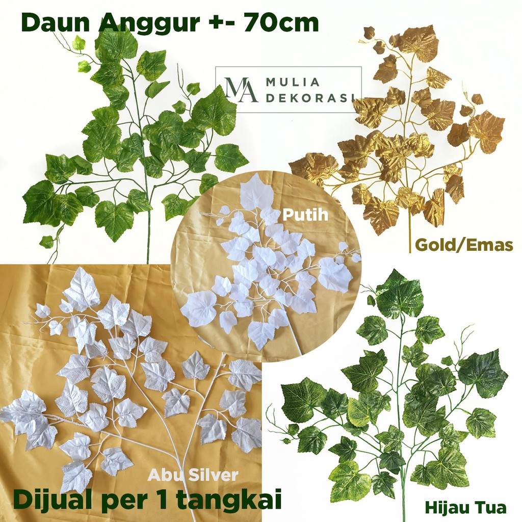 Dekorasi Tambahan Daun Artificial Hias Plastik Dekorasi Anggur