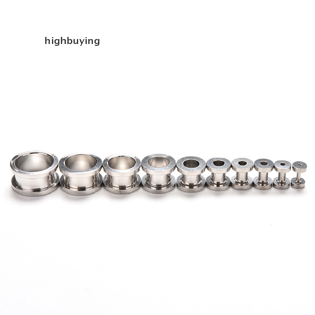 Hbid 1pc Ear Plug Pembesar Lubang Tindik Telinga Bahan Stainless Steel