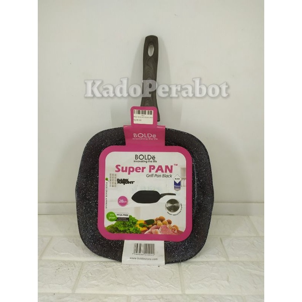 grill pan black bolde 28cm - teflon grill bbq - teflon bbq tebal bolde