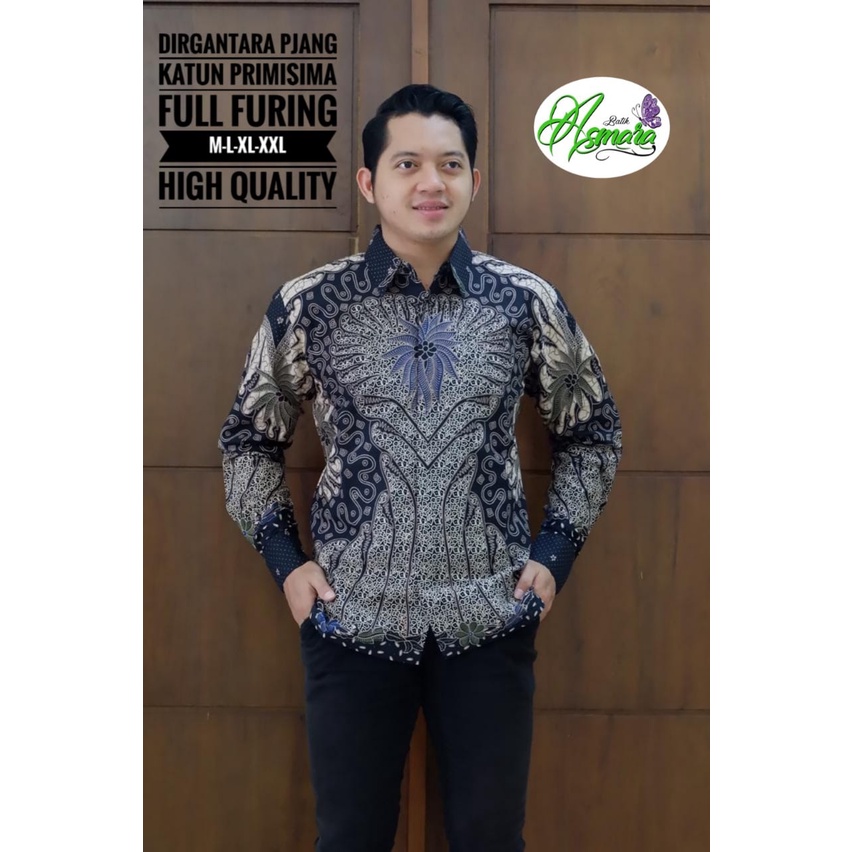 DIRGANTARA PANJANG Kemeja Batik Pria Lengan Panjang Katun Halus FULL FURING Asmara