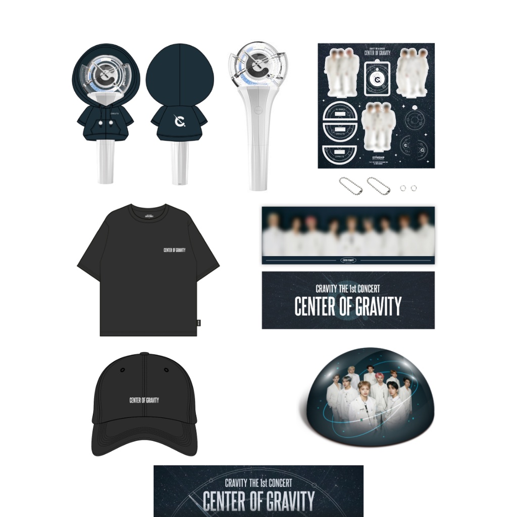 [PO] CRAVITY: CENTER OF GRAVITY MERCH (MD) - Official Lightstick/Lightstick Case Hoodie/Wappen+Pin B
