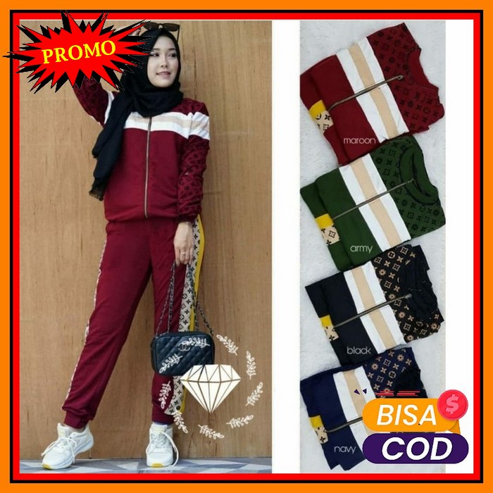 Dharya Geisa Sporty Set Sporty Set Setelan Olahraga Muslimah One  XA866 04 Set Vita Setelan Wanita