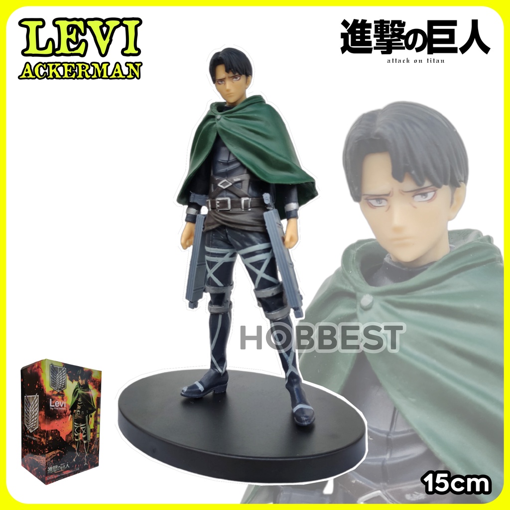 Action Figure ATTACK ON TITAN : LEVI ACKERMAN - Miniatur Pajangan Shingeki no Kyojin Mainan Topper S