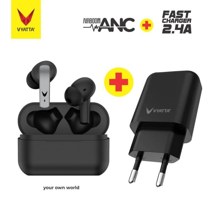 Vyatta Airboom Anc Tws Bluetooth Headset Earphone Active Noise Cancell Pastaricshichoo