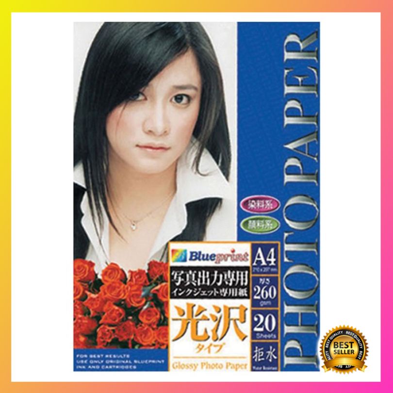 

Diskon Blueprint Photo Paper (BP-GPA4260) - A4, 20 Sheet, 260 Gsm, Microporou