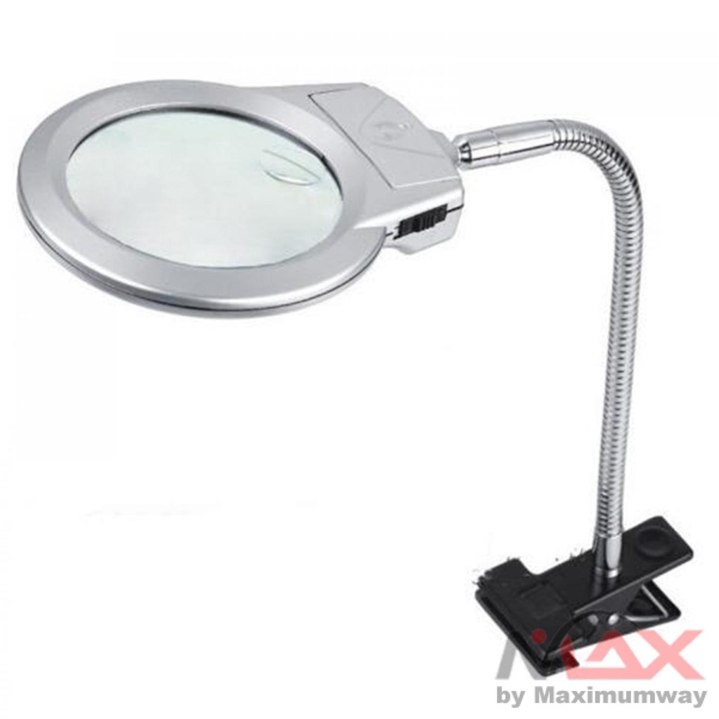 GoodLand Lampu Meja Portable dengan Kaca Pembesar - MG15122-2B Warna Silver