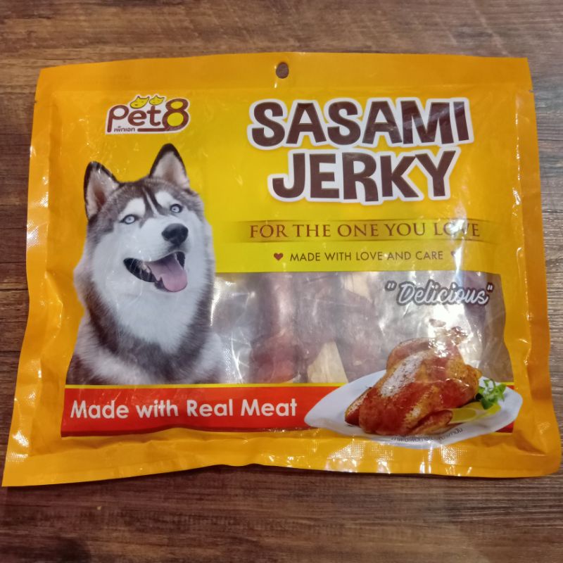 PET8 JJ503 Sasami Jerky Chicken Fillet Wrap Fish Strap 150g x 2 pk