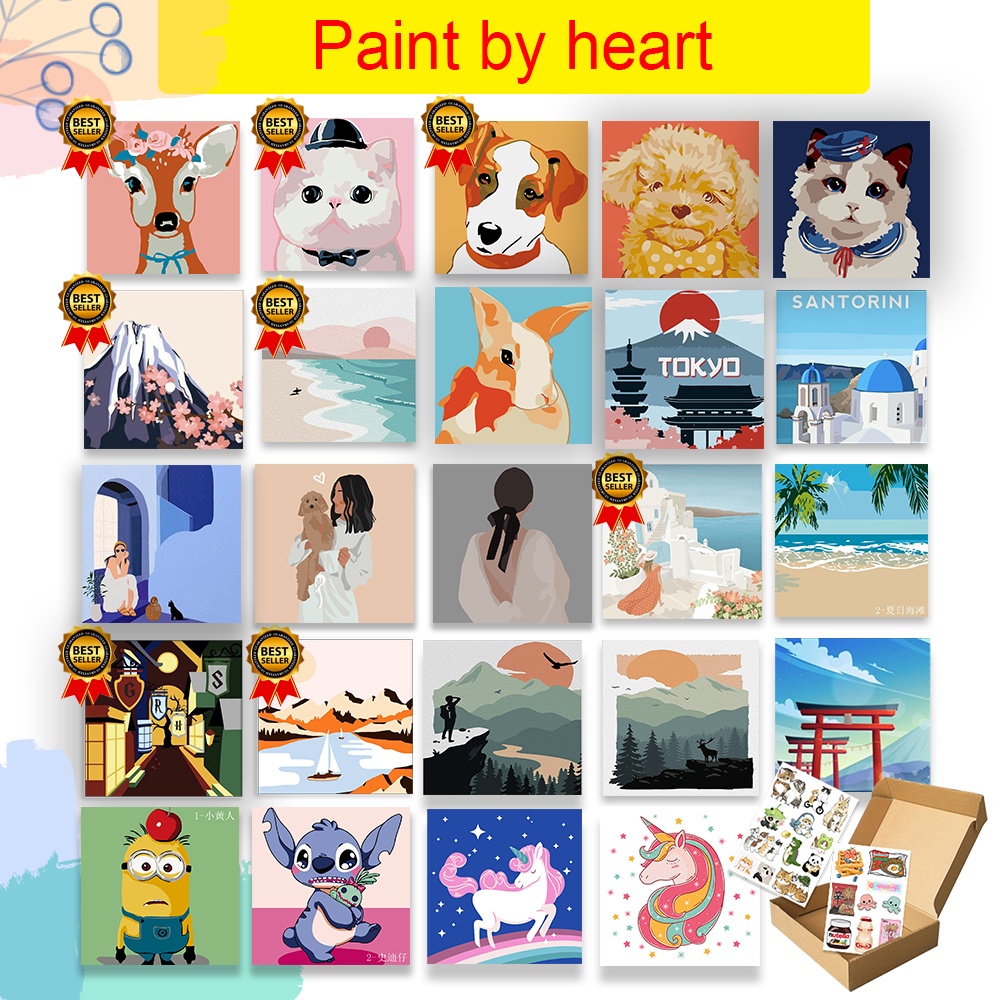 

PAINTING KIT // PAINTING BY NUMBER UKURAN 20 X 20CM WITH FRAME