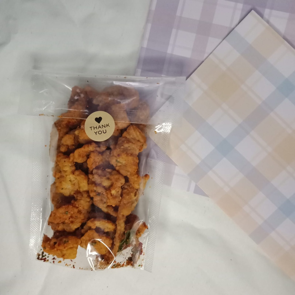 

[PO] Kulit Ayam Krispy Crispy cemilan enak gurih pedas HALAL (100gr - 1Kg) [@CEMILAN.ENAK_BDG] BEST SELLER!