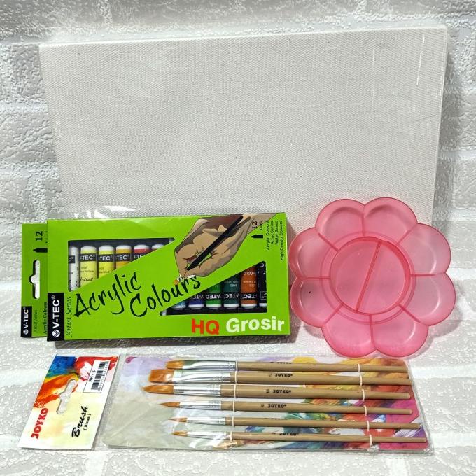 

Paket Komplit Melukis A, Cat Akrilik V-TEC,Kanvas,Kuas,Palet
