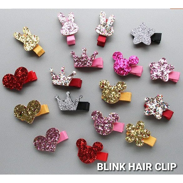 JEPIT RAMBUT ANAK KOREA PONI GLITTER BLINK JEPITAN AKSESORIS LUCU KAWAII IMPORT MURAH GLITER BLINK