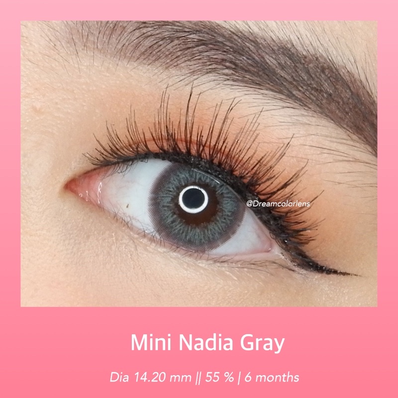 Softlens Kitty Kawaii Mini Nadia Gray / Grey / Abu Normal Minus Beda Minus