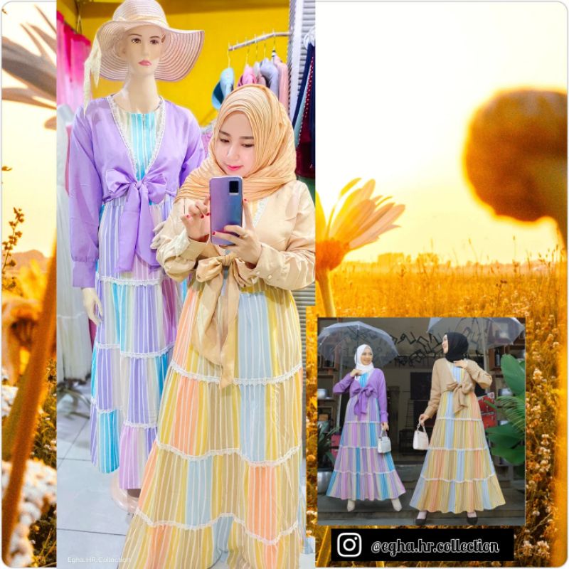 gamis pelangi extu