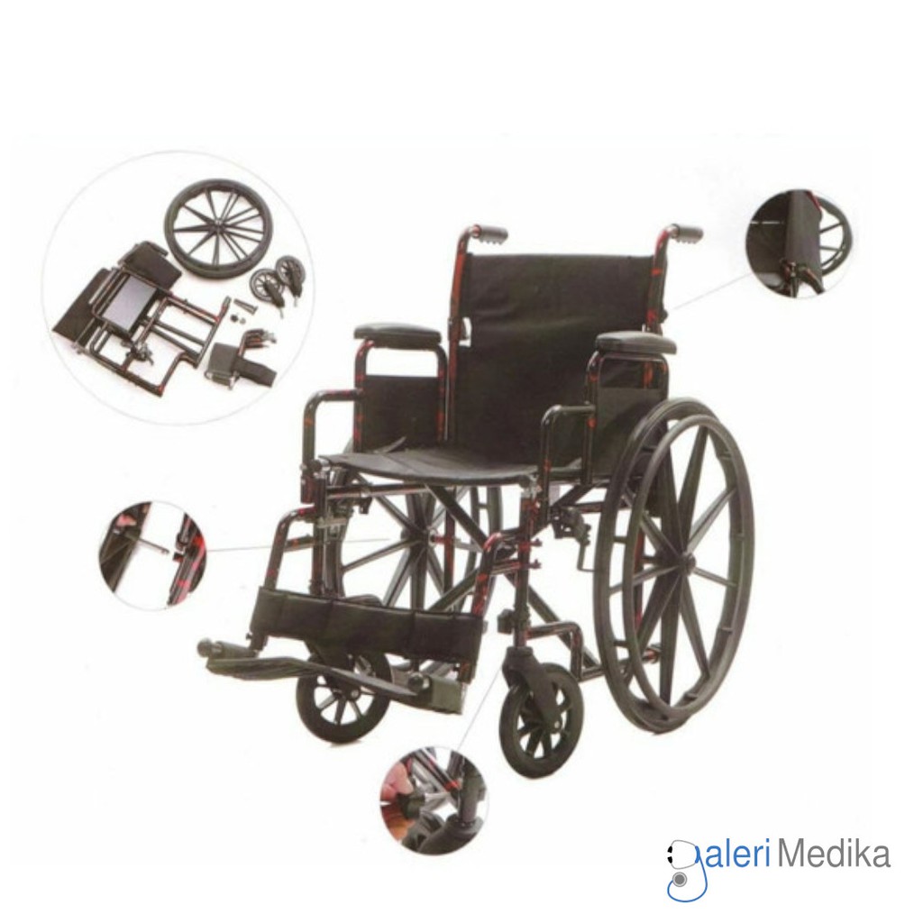 Kursi Roda GEA YJ-023E / YJ 023E / YJ023E Steel Wheelchair - Kursi Roda Rumah Sakit