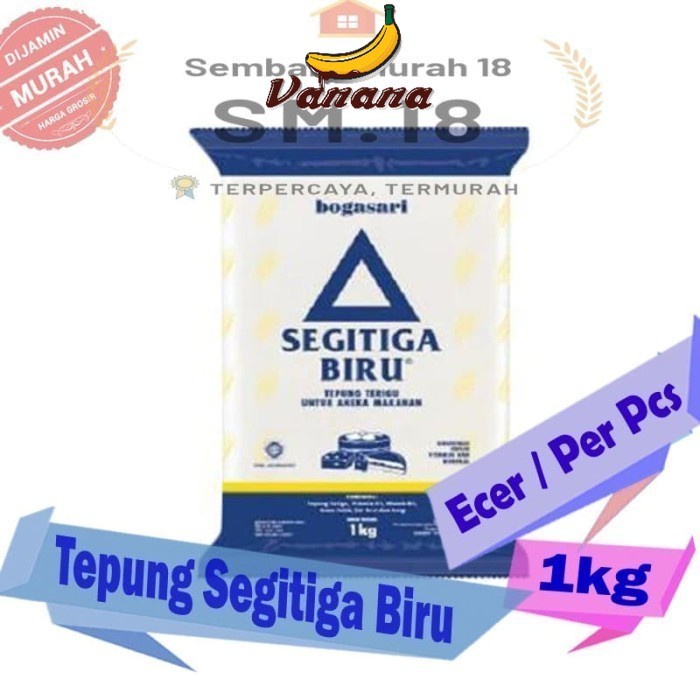 

TEPUNG SEGITIGA BIRU 1 KG BOGASARI / BAHAN KUE ECER TERMURAH