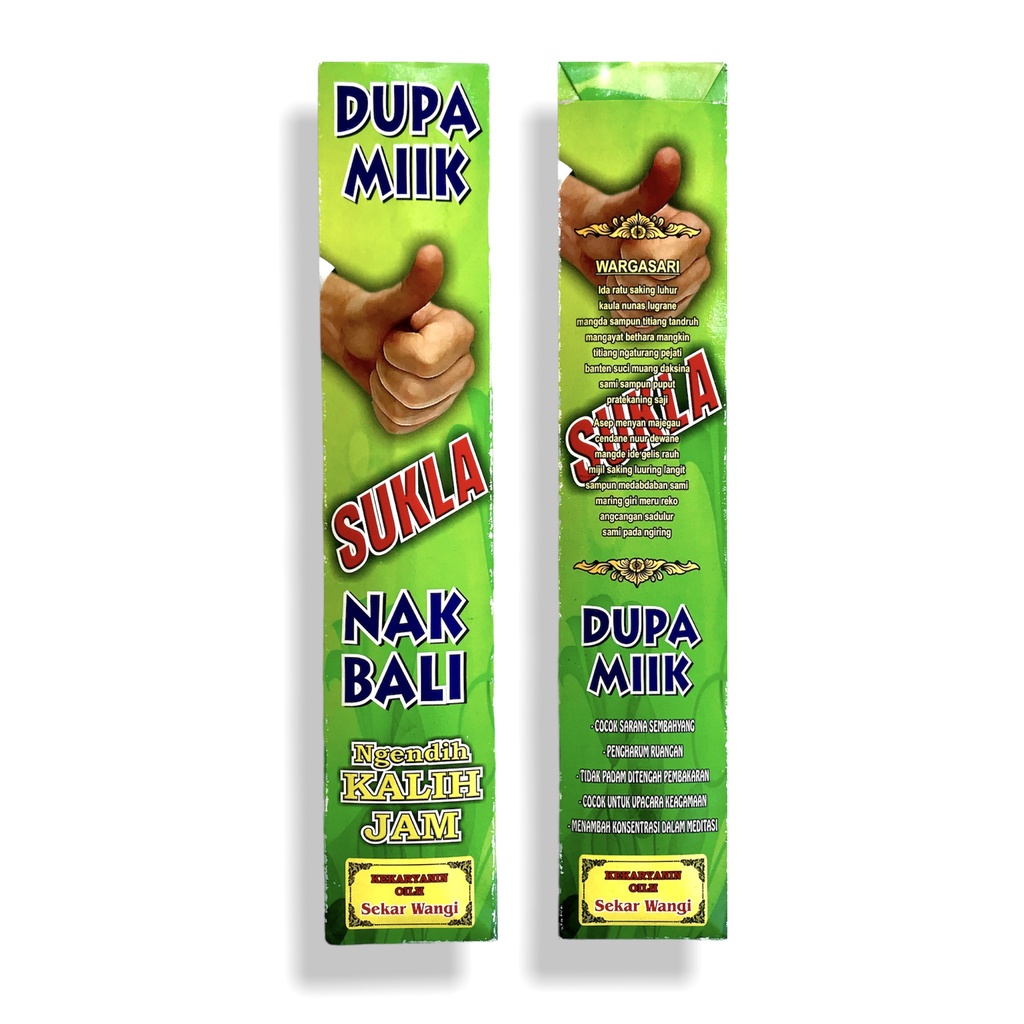 Dupa Hio Jumbo 2 jam Sukla isi 8 stick Panjang 28 cm Abu Dingin Produksi Sekar wangi