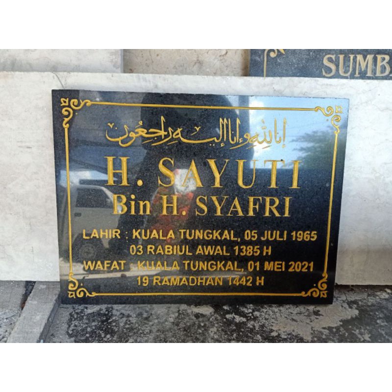 Papan Nisan Granit Hitam 40 x 60cm