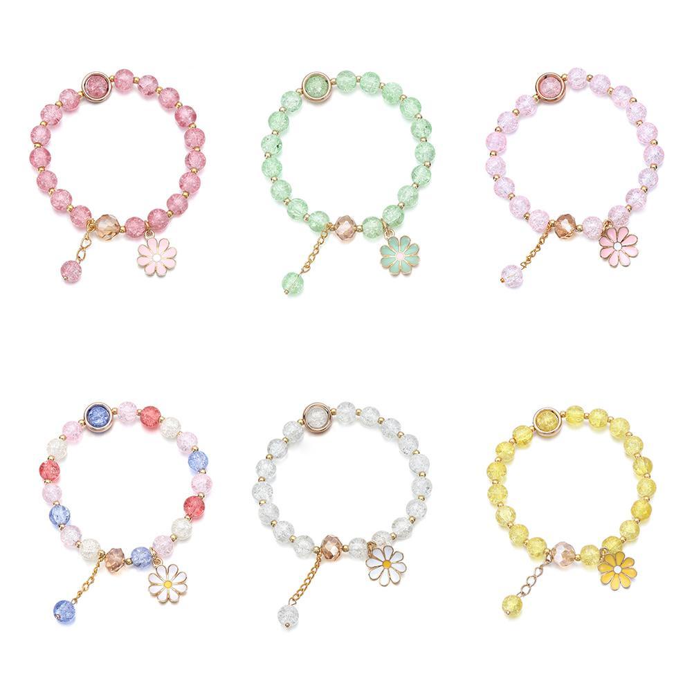 Preva Gelang Daisy Kecil Baru Warna-Warni Rantai Tangan Perhiasan Fashion Pesona Manset Bangles