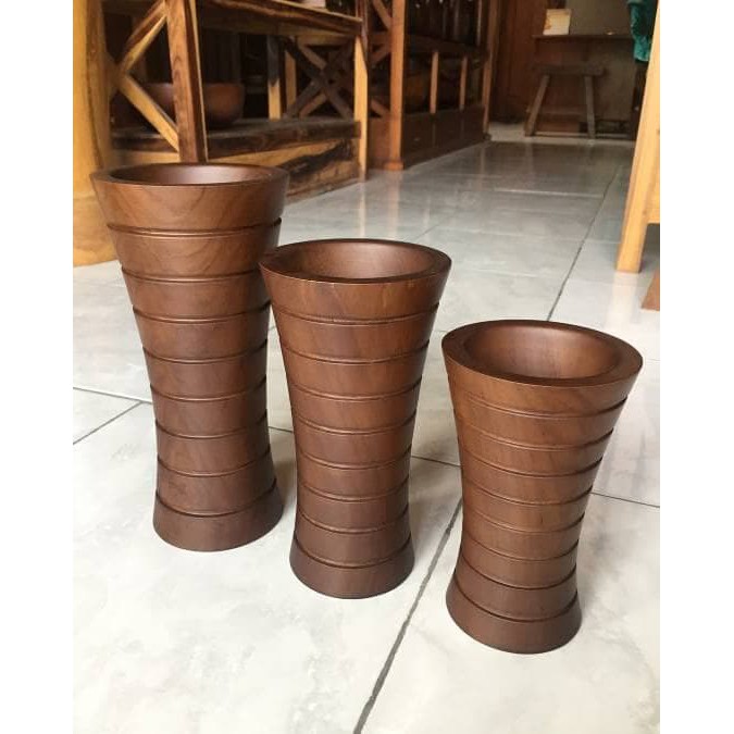 Set Vas Bunga Meja Ulir- Set Vas Bunga Meja Jati- Set Vas Bunga Jati