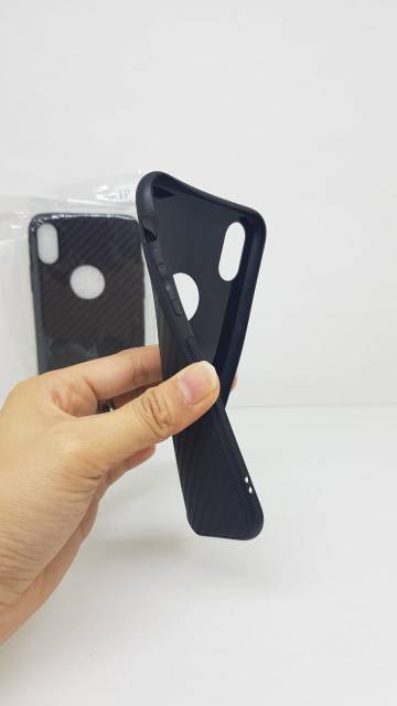 Soft Case iPhone X 5.8 inchi Black TPU Slim Fiber Carbon Iphone XS 5.8&quot; Casing iPhone X