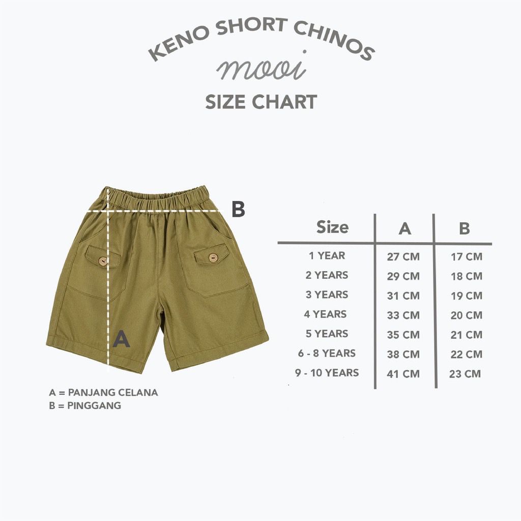 Mooi Celana Pendek Anak 1-10 Tahun / Keno Short Chinos - Celana Anak