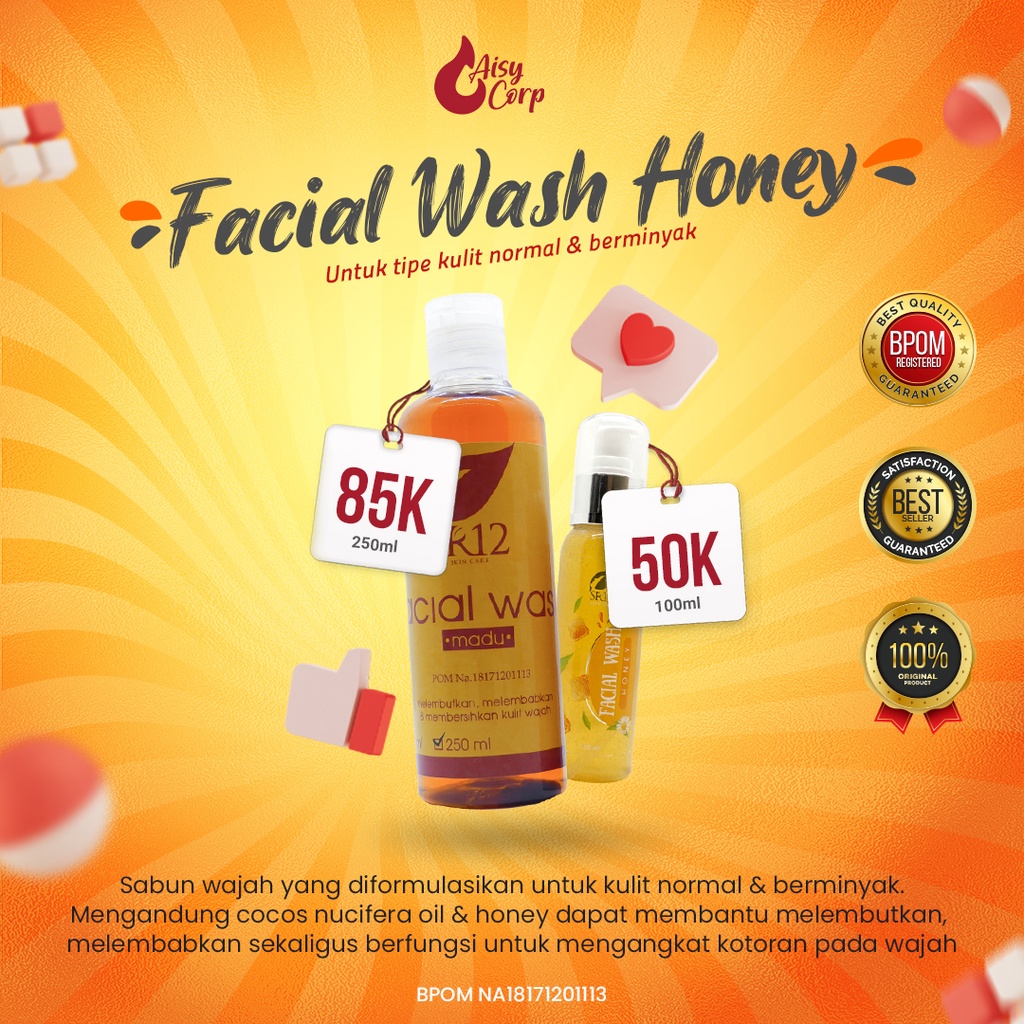 Jual Facial Wash Honey Sr Sabun Muka Pembersih Wajah Fw Face Wash