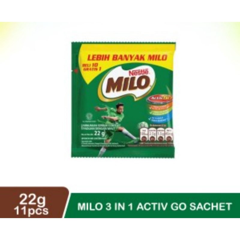 

susu milo bubuk 22g 1 renceng isi 10+1