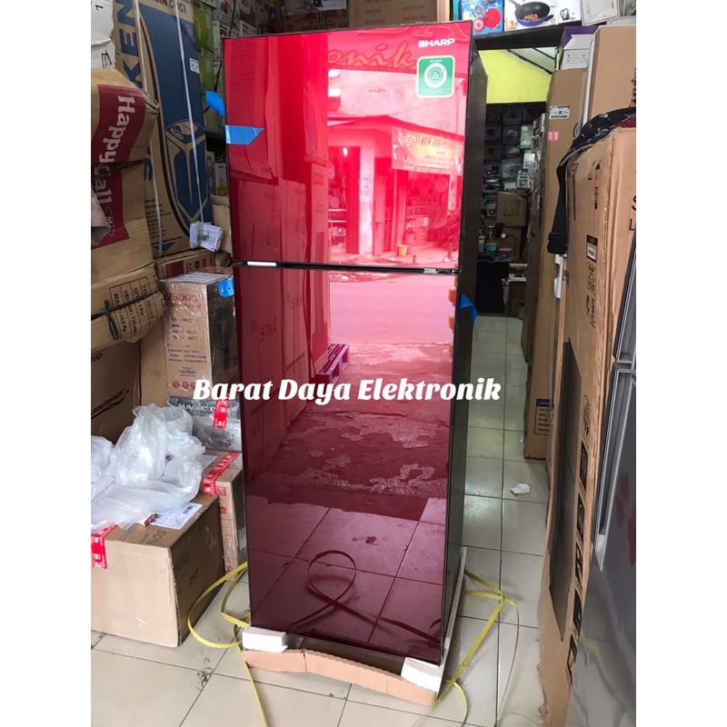 SHARP KULKAS 2 PINTU SJ 326 XG MS MR SJ326XG 326XG Tempered Glass