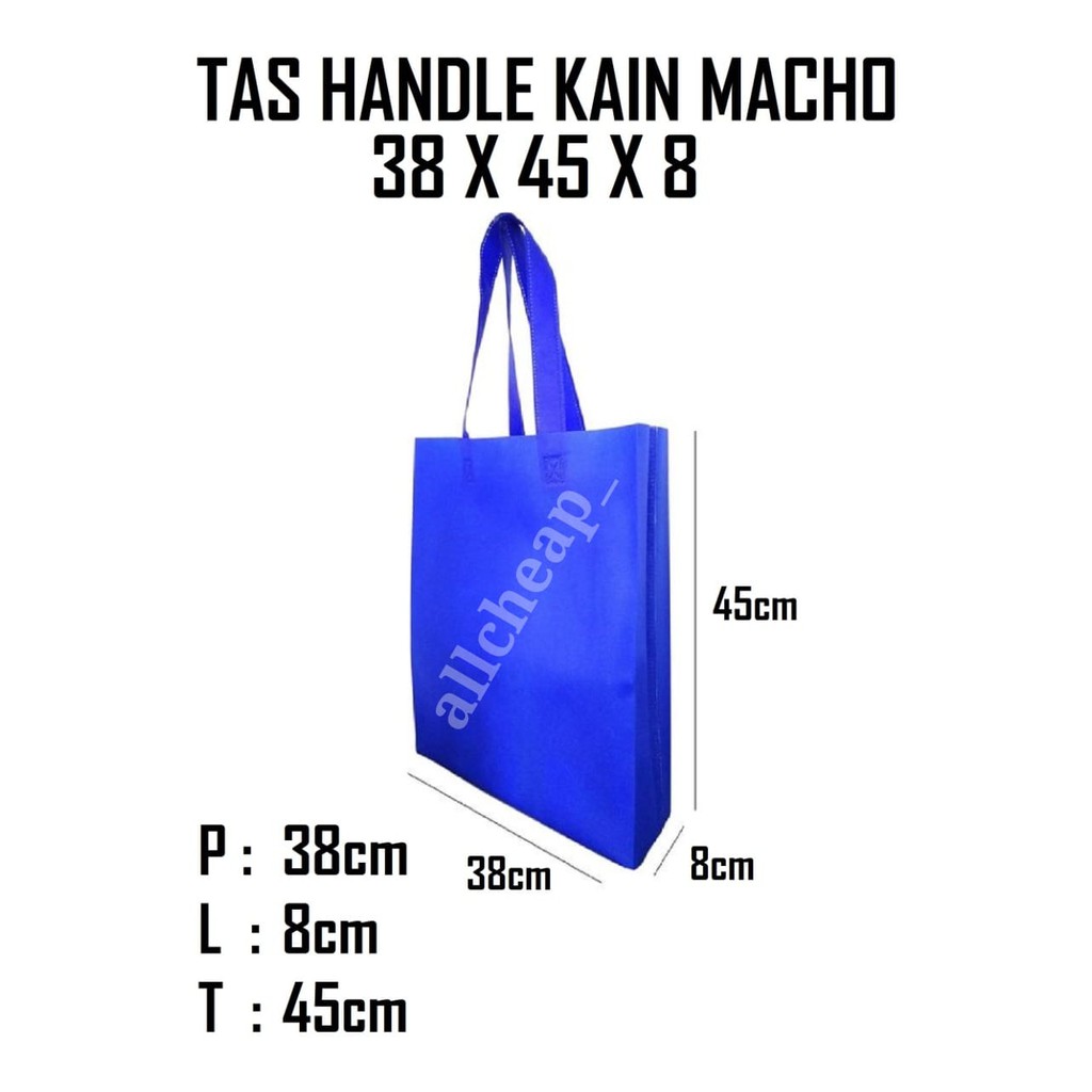 12pcs TAS KAIN HANDLE LIPAT SAMPING GASSET GOODIE BAG SPUNBOND 38x45